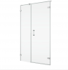 Ronal Sanswiss drzwi jednoczęściowe ze ścianką stałą w linii 160,1-200x0-200 cm, szkło Durlux 200, profile chrom PU31DSM41022